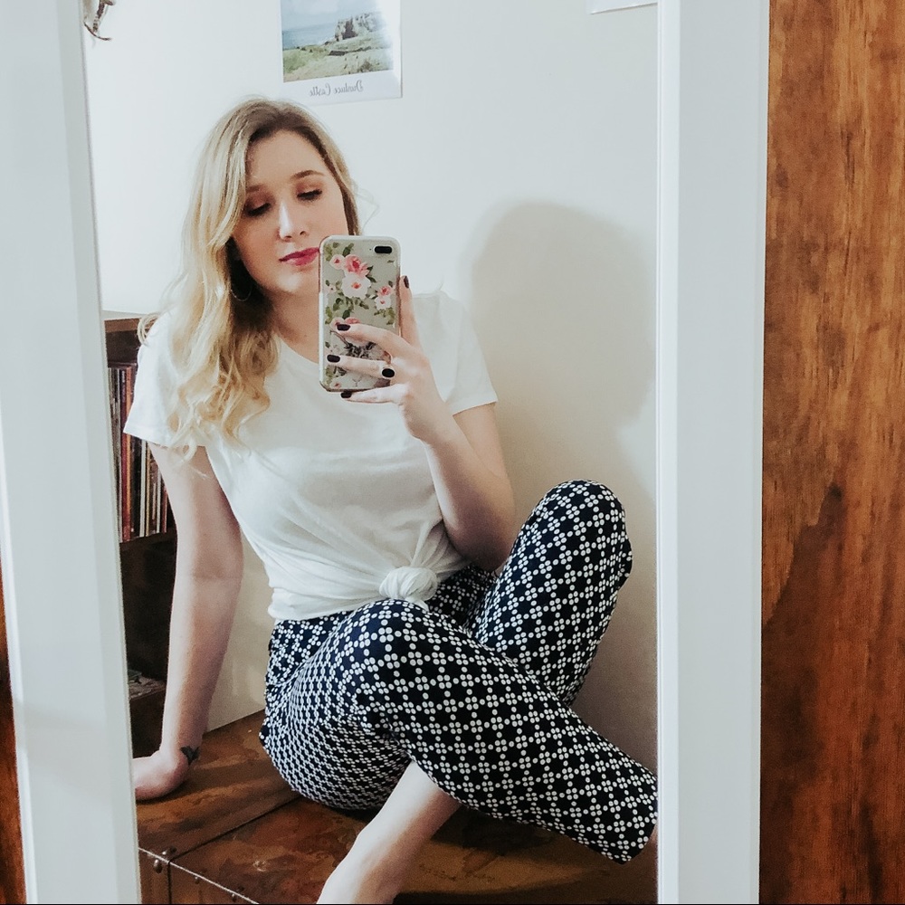 Navy Petite Ankle Pants
